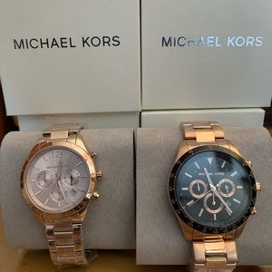 His and Hers Michael Kors Rose Gold Watches. NWT&B.